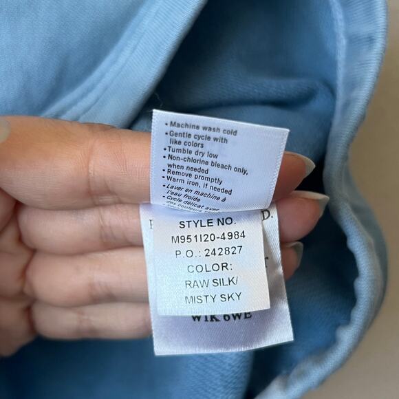 PAIGE Jaxton Crew Neck Pullover Sweatshirt in Misty Sky Size M - Picture 6 of 6